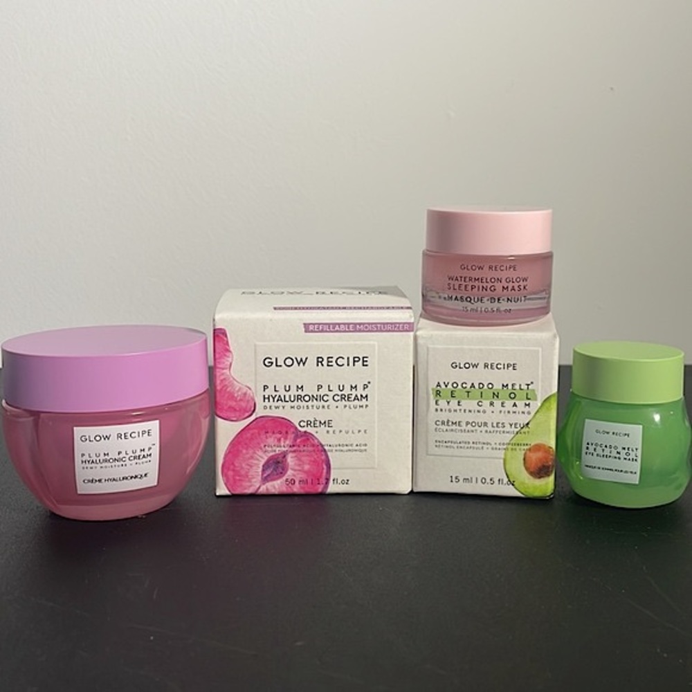 Glow Recipe: Plum Hyaluronic Cream, Avocado Retinol Eye Cream & Watermelon Mask
